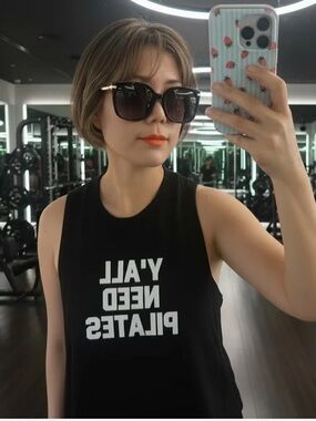 “Y’ALL NEED PILATES” Black Tank Top